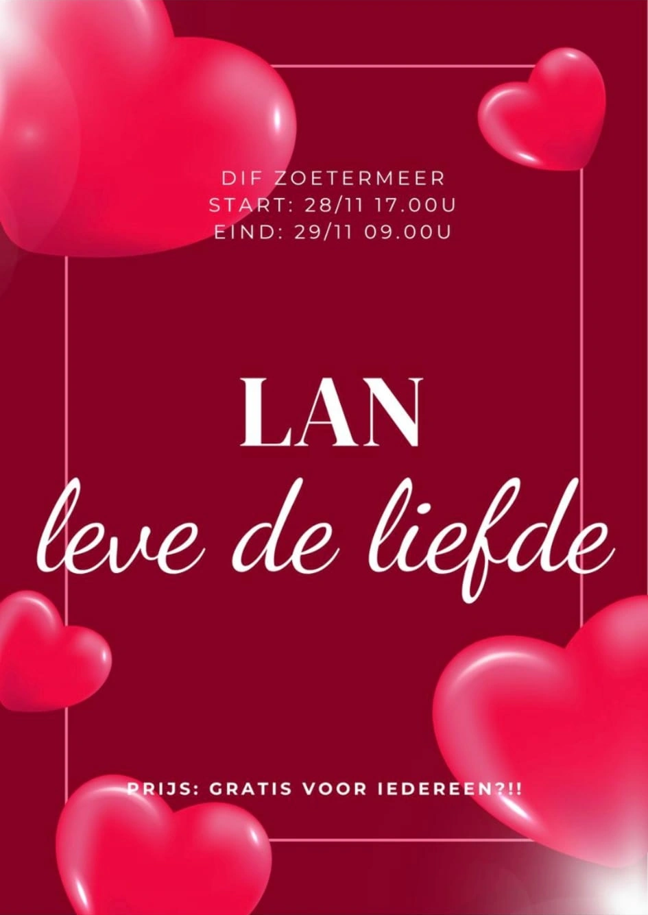 Poster LAN Leve de Liefde