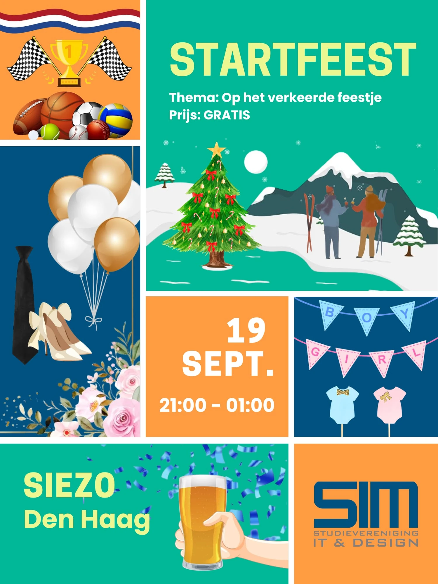 Poster Startfeest "Verkeerde Feestje"